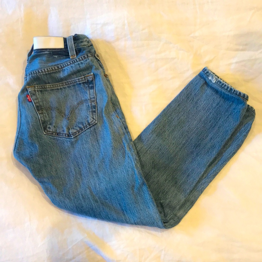 Re/Done stove pipe crop Jean 100% cotton